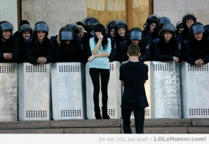 ... Memes Guy taking photo of his girlfriend w/ Ukrainian riot police