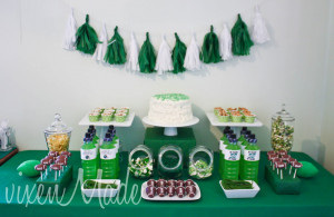 ... are green and white and I added in a few football elements, too