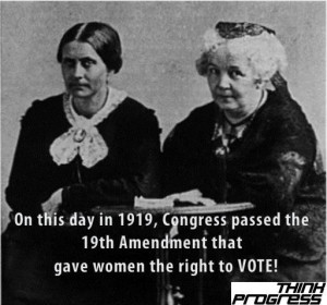 On this day in 1919, Congress passed the 19th Amendment that gave ...