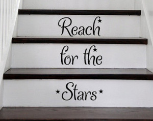 Reach for the Stars STAIRS stairway EXTRA STARS Vinyl Decal Vinyl ...