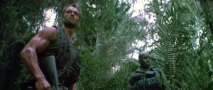 Arnold Schwarzenegger (Dutch) and Bill Duke (Mac) in Predator (1987)