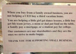 Support local, small businesses.