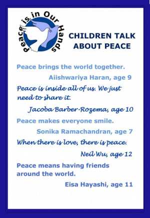Peace quotes children talk about peace and parents are people too