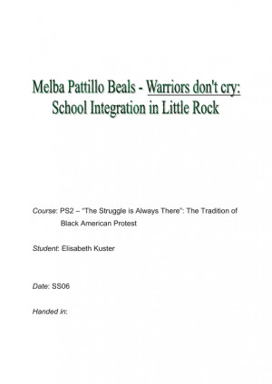 Melba Pattillo Beals - Warriors don't cry
