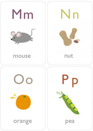 Printable Alphabet Flash Cards from Homemade by Jill