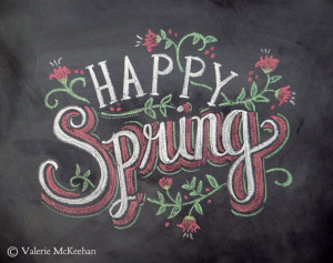 Spring Card - Happy Spring - Easter Card - Chalkboard Art - Hand ...