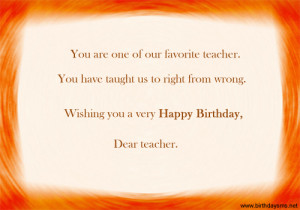 Birthday Greetings Quotes For Teachers #2