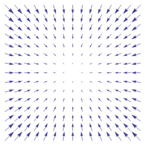 scalar field and the gradient is a two dimensional vector field