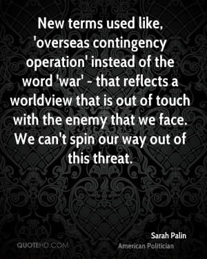 ... worldview that is out of touch with the enemy that we face. We can't