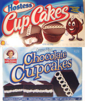 ... Hostess cupcakes. Both were chocolatecovered cupcakes and both have
