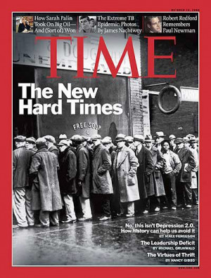 TIME》的封面是1931年大萧条时代芝加哥街头排队领取 ...