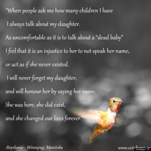 , in many cases, parents who lose a child do not have an outlet ...