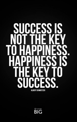 Success is not the key to happiness.