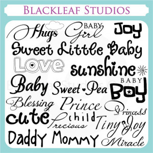 Baby Word Art -Scrapbooking Titles, Baby Titles, Baby Announcement ...