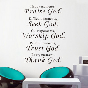 Bible Praise God Religious Quotes Lettering Proverbs Removable PVC ...