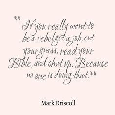 woah!!! i dont know who Mark Driscoll is, but well said!! More