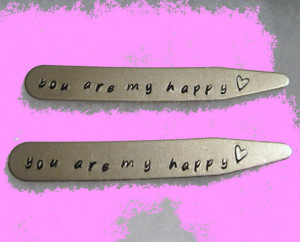 PERSONALIZED COLLAR STAYS - You are my happy - Men's Anniversary Gift ...