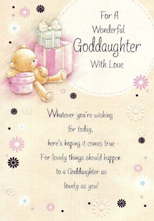 For A Wonderful Goddaughter With Love