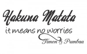 ... MATATA IT MEANS NO WORRIES LION KING Quote Vinyl Wall Timon and Pumbaa