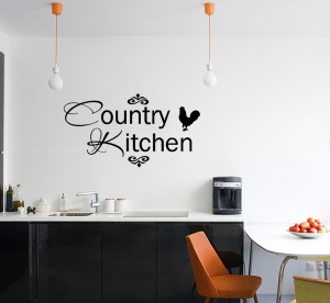 Details about COUNTRY KITCHEN Vinyl Wall quote Decal home Decor Wall ...