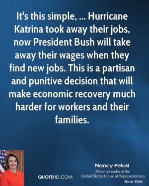 It's this simple, ... Hurricane Katrina took away their jobs, now ...