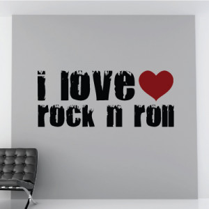 Love Rock n Roll Wall Quote Sticker