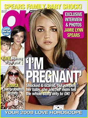 Jamie Lynn Spears , the 16-year-old sister of Britney , is 12 weeks ...