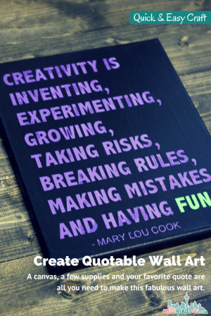 Quote Canvas Art DIY: Easy to Make Quotable Wall Hanging