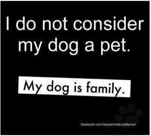 my dog is family.