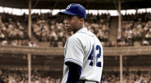 Chadwick Boseman as Jackie Robinson in '42' ( Legendary Pictures )