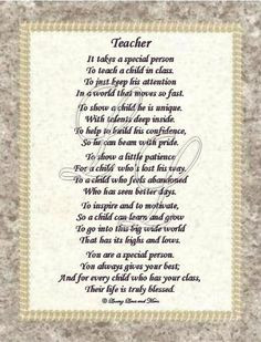 teacher poem | Teacher poem is about a special teacher. Poem may be ...