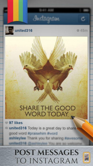 Screenshot - Christian Message - Share bible quotes on Instagram