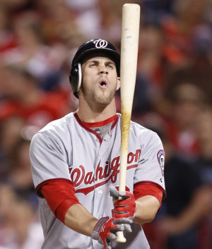 Bryce Harper of the Washington Nationals gets 10 stitches after ...