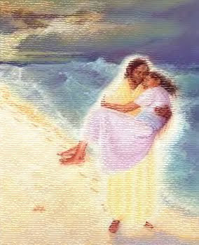carried god jesus footprints carrying carry through quotes carries then set hand he storm his strength saw when hold am