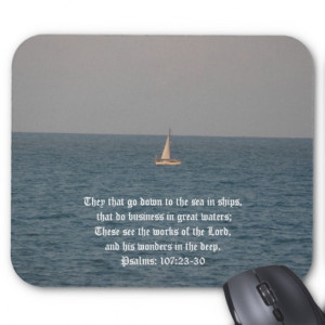 Going down to the Sea in Ships-Bible Quote Mouse Pad