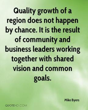 Quality growth of a region does not happen by chance. It is the result ...