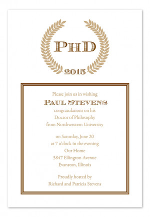 PhD Graduation Invitation Wording