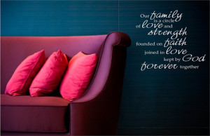 family circle of love vinyl wall quote