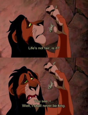 First Lines in the movie spoken by Scar