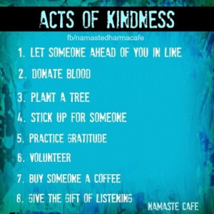 Acts of kindness - some simple ideas.