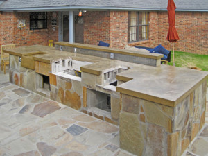 outdoor kitchen concrete countertops