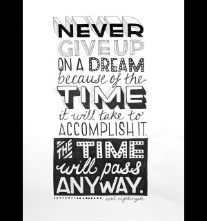 Never give up on a dream because of the time it will take to ...