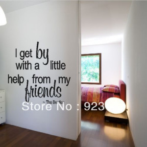 Free shipping Hot Friends The Beatles Quote Wall Stickers Decal DIY ...