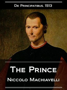 book cover of The Prince and portrait of Machiavelli himself