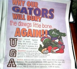 ... fans use ad in Georgia school newspaper to talk trash (Picture