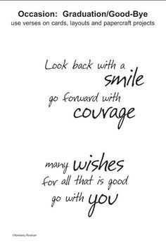 Dinglefoot's Scrapbooking - Graduation Goodbye - Words For Wishes ...