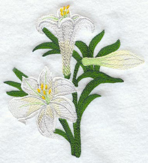 easter lily and cross