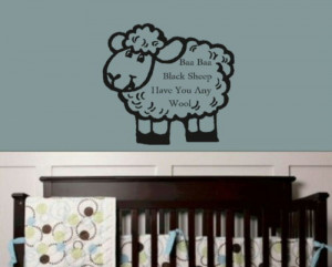 Baa Baa Black Sheep Children Quote Kids Wall Sticker Vinyl Decal Home ...