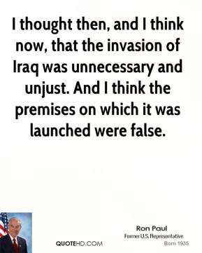 Jimmy Carter - I thought then, and I think now, that the invasion of ...
