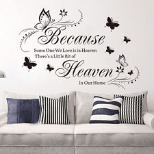 Details about Quote Because Someone We Love In Heaven Wall Sticker Art ...